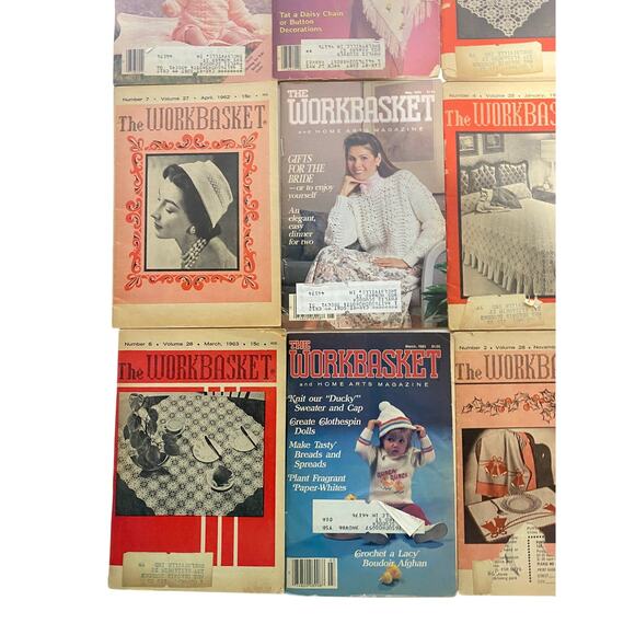 Workbasket Craft Magazine Vintage 1962 to 1993 Lot of 15 Crochet Knit Sewing - Picture 3 of 12